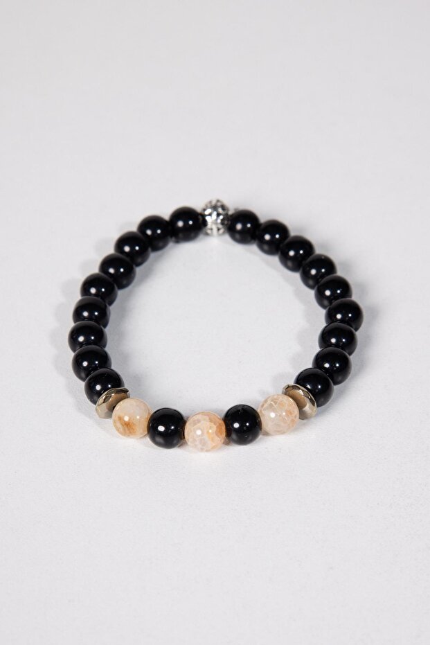 Natural Stone Unisex Black Bracelet