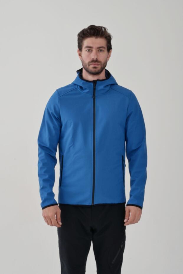 معطف سوفتشيل أزرق بترولي للرجال2111171 - 1