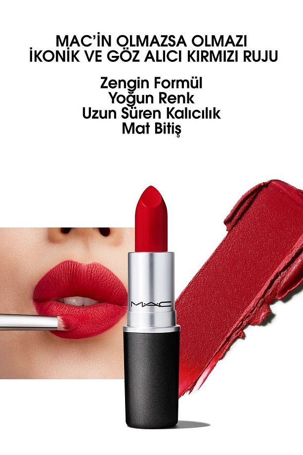 RETRO MATTE LİPSTİCK RUBY WOO LİPSTİCK 3 G DMBA129 - 1