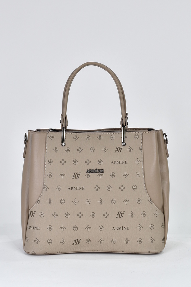 3 Compartment Women's Shoulder Strap Handbag Mink 208