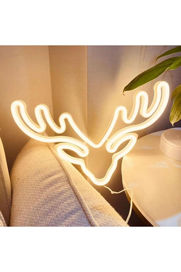 Geyik Neon Duvar Dekoru - 3
