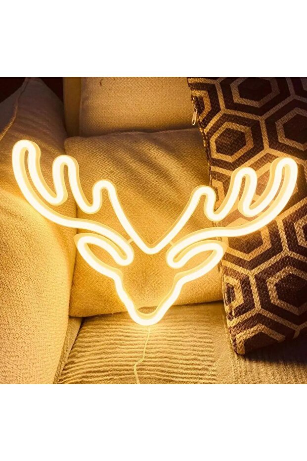 Geyik Neon Duvar Dekoru - 4