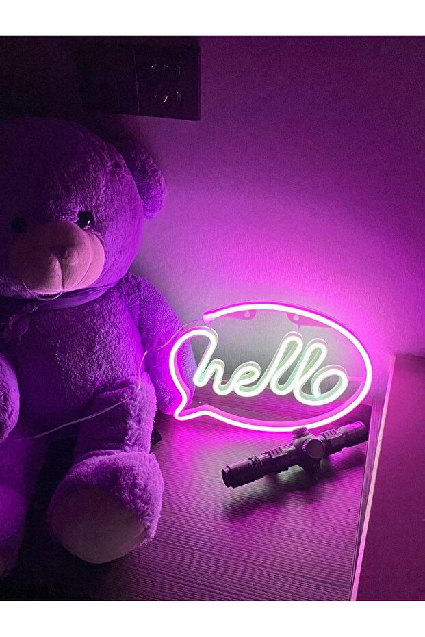 Hello Neon Duvar Dekoru - 4