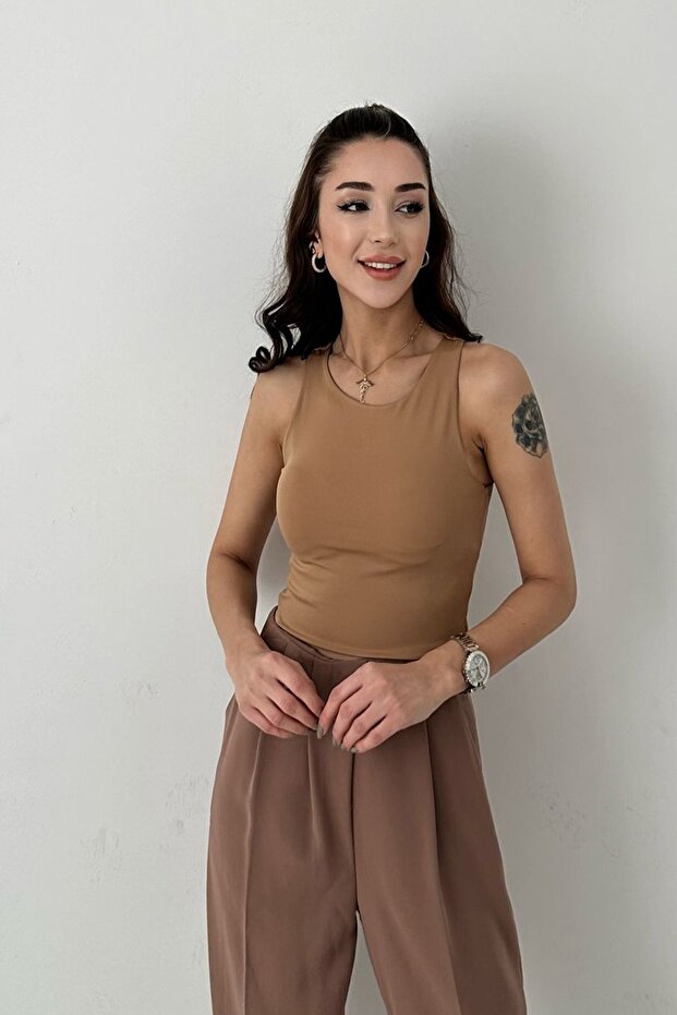 Çift Kat Premium Crop Bluz - 4