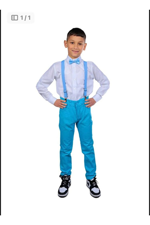 Boy's April 23 Show Costume Pants Long Sleeve Shirt Bow Tie Set NBL2424