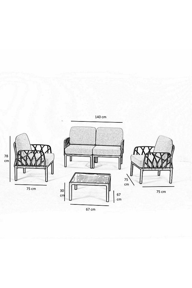Garda Modüler Sofa Bahçe Oturma Grubu 2'li Set - 3