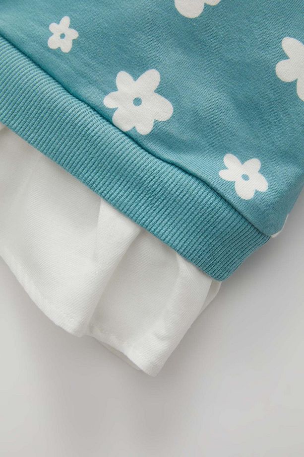 Kız Bebek Bisiklet Yaka Çiçekli Sweatshirt C2435a524sp - 4