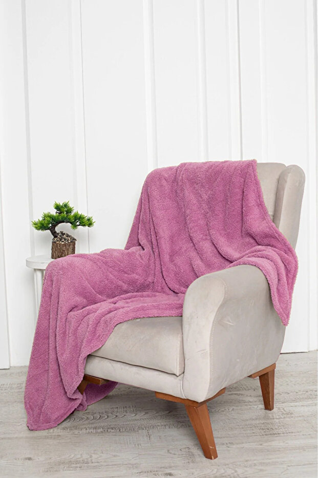 Pembe Renk Tek Kişilik Yumuşak Wellsoft Tv Battaniyesi - 2