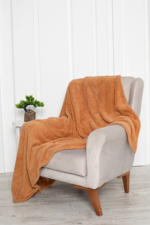 Tarçın Renk Tek Kişilik Yumuşak Wellsoft TV Battaniyesi - 2