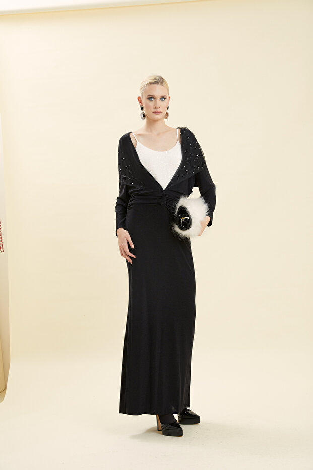 Taş İşlemeli Elbise - 4