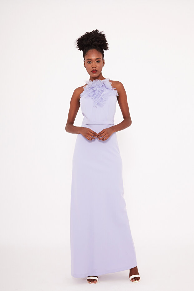 Çiçek Detaylı Elbise - 1