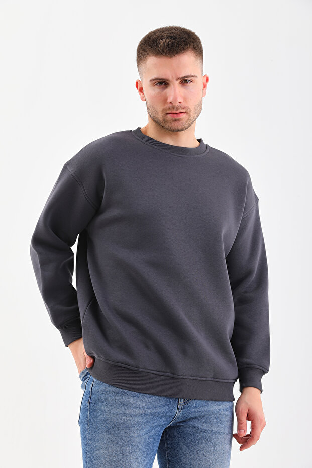 Max Bisiklet Yaka Oversize Sweatshirt - 1