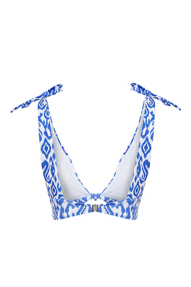 Etnik Desenli Düğümlü Üçgen Kaplı Bikini Üstü TBESS24BU00155 - 8