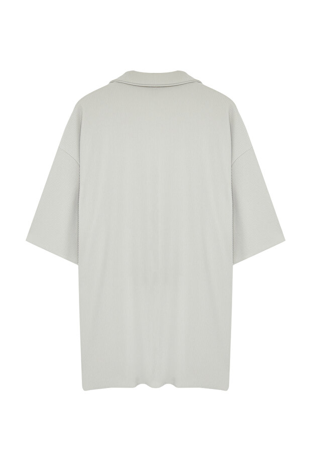 Büyük Beden Taş Oversize Dokulu Ottoman Polo Yaka T-Shirt TMNSS24BF00047 - 15