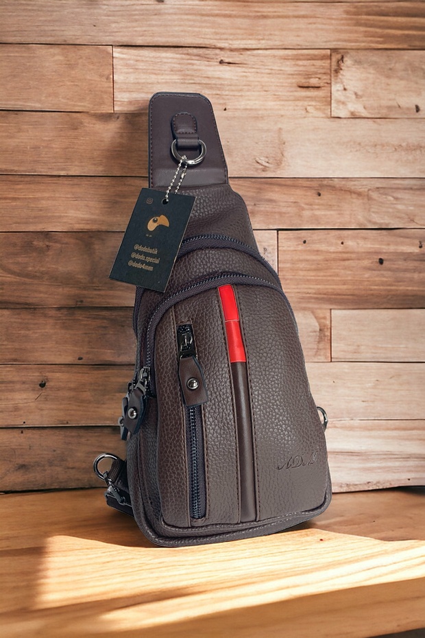 Men's Brown Cross Chest and Shoulder Bag Body Bag