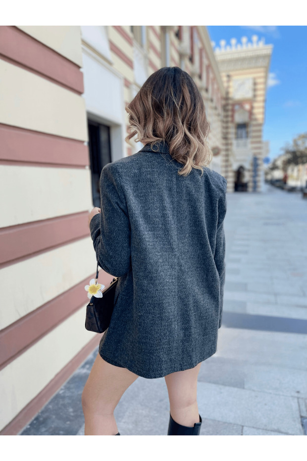 Kaşe Blazer Ceket - 6