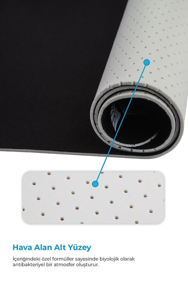 Siyah Gaming ve Ofis Mouse Pad 27x23cm Antibakteriyel Mousepad Oyuncu Uzun ve Büyük Boy Fare Altlığı - 3