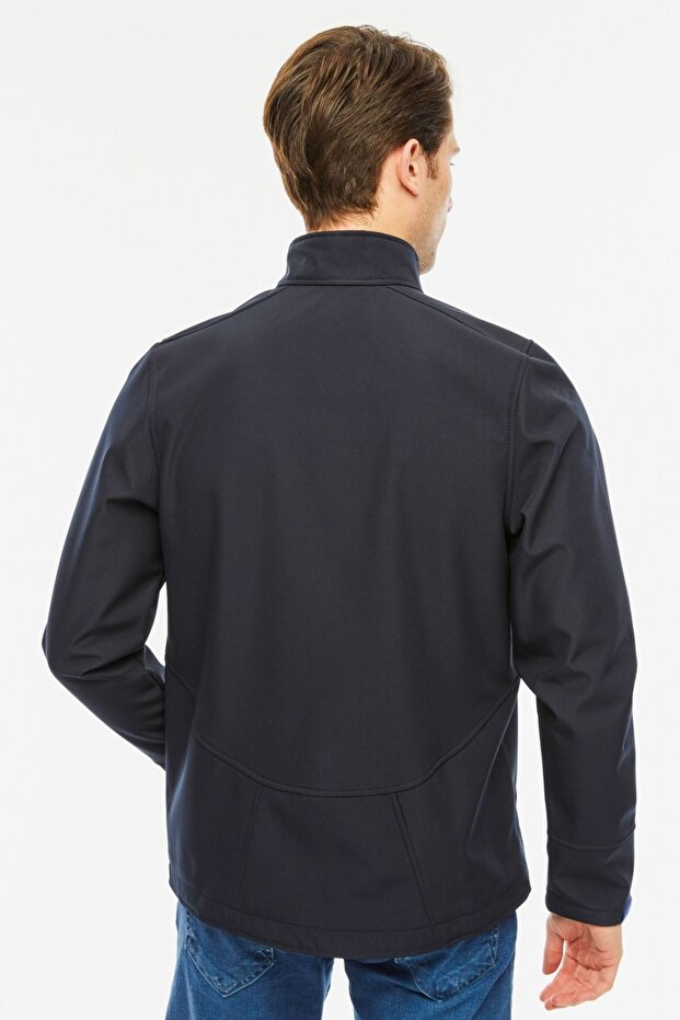 Softshell Coat with Fleece Inside Water and Windproof Pro Model Navy Blue Men - 2