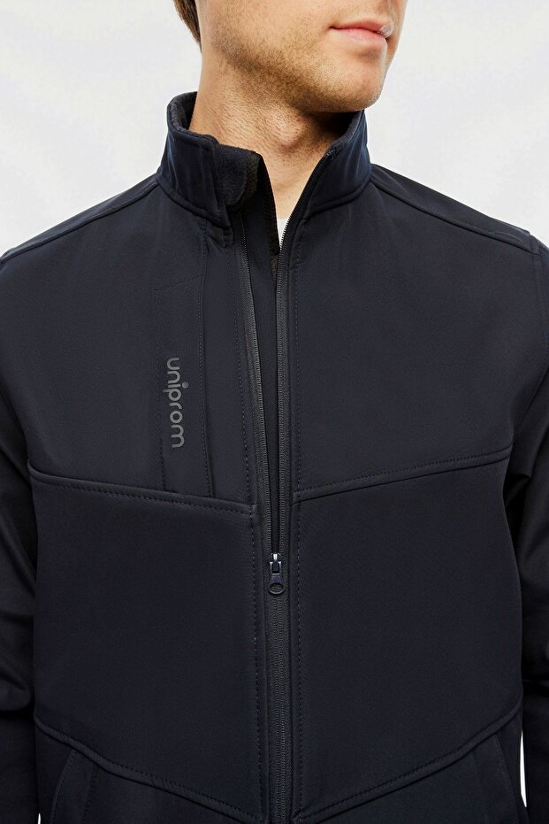 Softshell Coat with Fleece Inside Water and Windproof Pro Model Navy Blue Men - 5