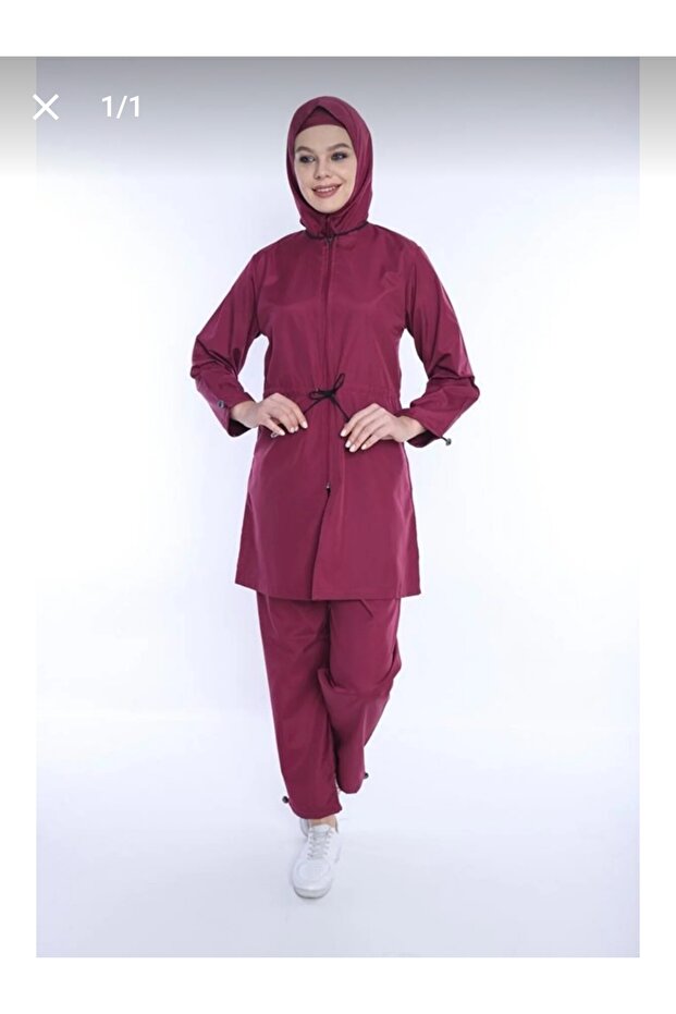 4 Piece Full Coverage Water Repellent Quick Drying Adjustable Zipper Hijab Swimsuit