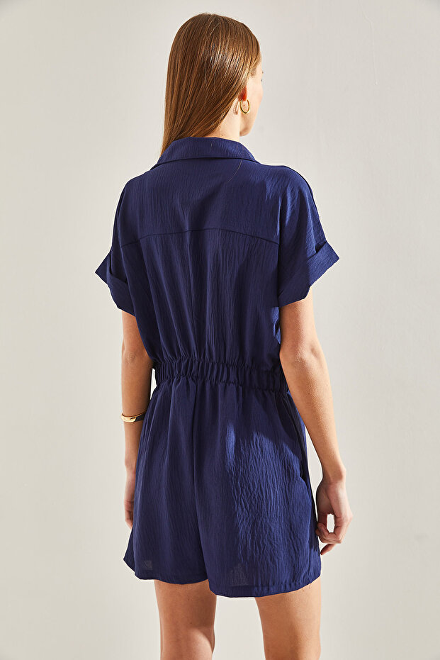 Kadın Basic Beli Lastikli Tulum - 4