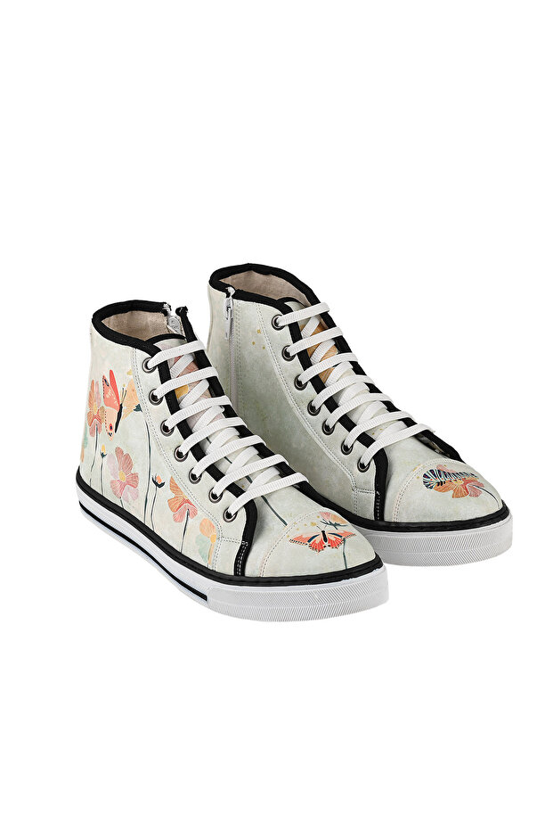 Colorful Printed Butterfly Design Women's Boots