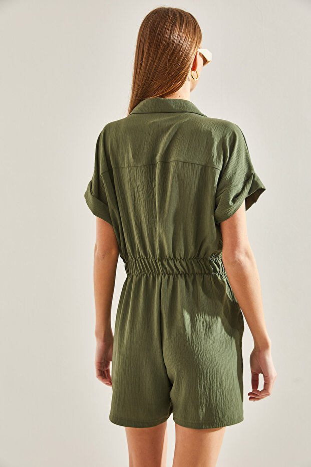 Kadın Basic Beli Lastikli Tulum 60111013 - 4