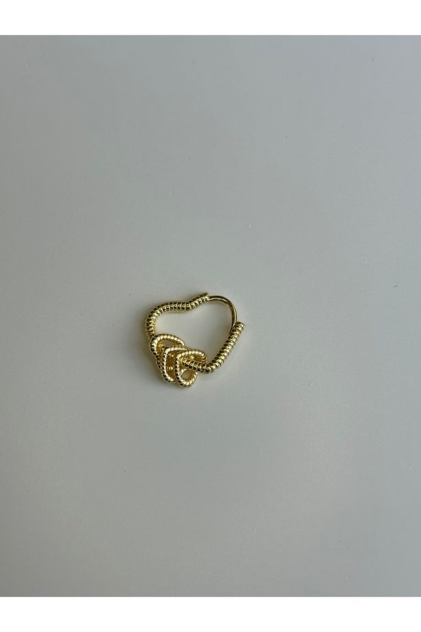 925 Gümüş Kalplş Mini Üç Kalp Figürlü Küpe Çift 1 CM - 2