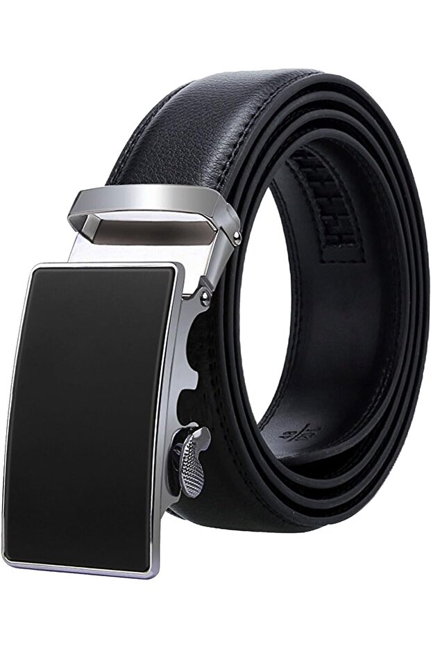 Чоловічий ремінь зі штучної шкіри з автоматичною пряжкою - 1