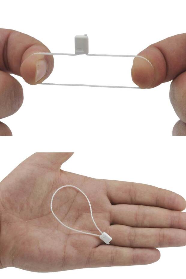 سلسلة ملصقات قابلة للقفل باللون الأبيض، 10 عبوات - 4