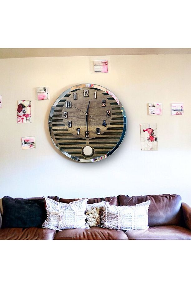 Dmr Model Modern Sarkaclı Duvar Saat, Ahşap Duvar Saati, Duvar Saati, Sarkaclı Saat, Wall Clock - 3
