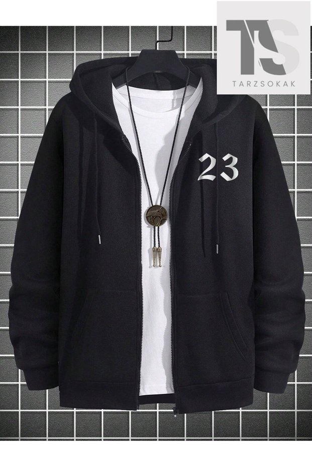 23 Logo Sweatshirt Zippered Cardigan