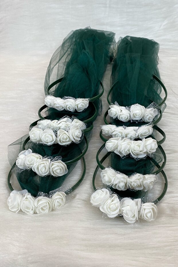 Emerald Green Bridesmaid Crown, Bridal Henna Night Wedding Bride Bachelorette Party Circumcision Crown 10 Pieces