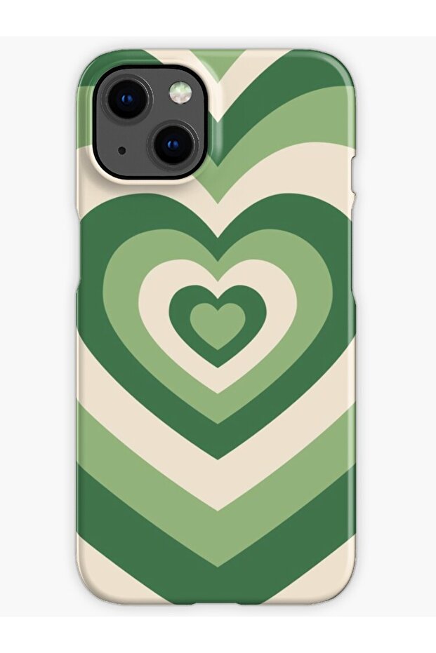 حافظة إطلاق بنمط قلب أخضر متوافقة مع هاتف آيفون 13 - 1