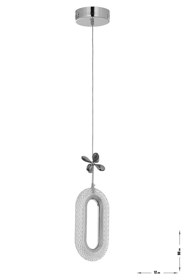 Sessi Tekli Ledli Modern Lüks Sarkıt Avize (3 RENK LED; SARI - BEYAZ - GÜN İŞIĞI) - Krom - 4