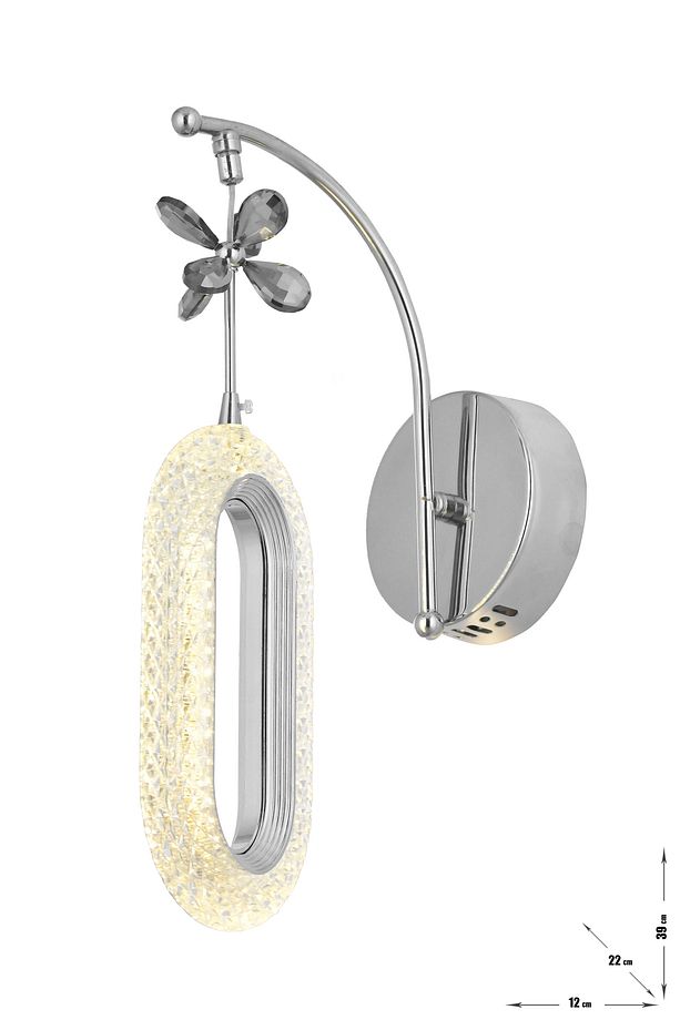 Sessi Power Ledli Modern Lüks Duvar Aplik, 3 Renk: Sarı-beyaz-gün Işığı - Krom - 3
