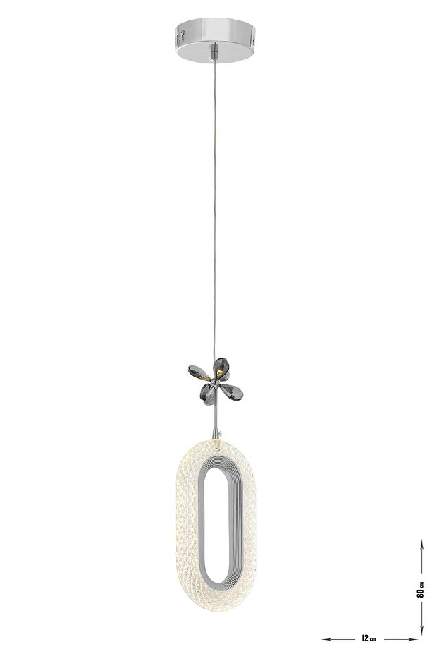 Sessi Tekli Ledli Modern Lüks Sarkıt Avize (3 RENK LED; SARI - BEYAZ - GÜN İŞIĞI) - Krom - 3
