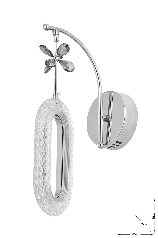 Sessi Power Ledli Modern Lüks Duvar Aplik, 3 Renk: Sarı-beyaz-gün Işığı - Krom - 4