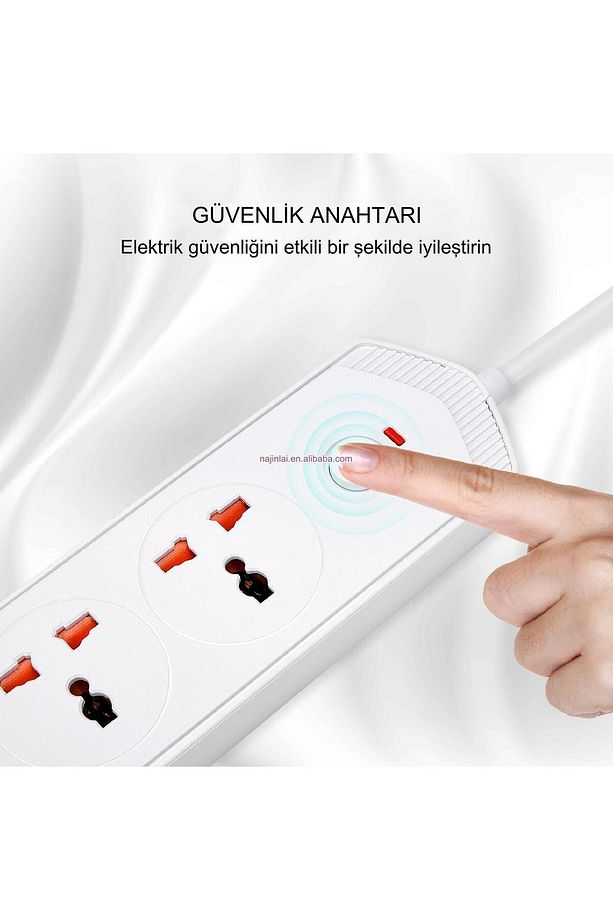 Yeni Nesil TypC Port Girişli Akım Korumalı 10 Girişli 4 Priz 4 USB, 2 Type-C Giriş, Isıya Dayanıklı - 6