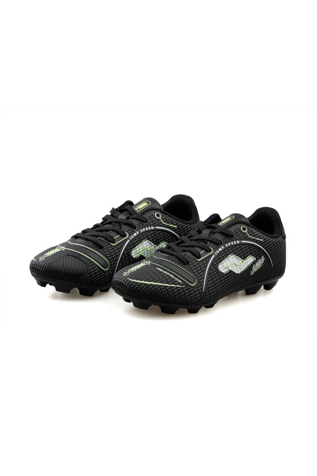 28223 B Black Men's Grass Floor Football Shoes - Neon Green