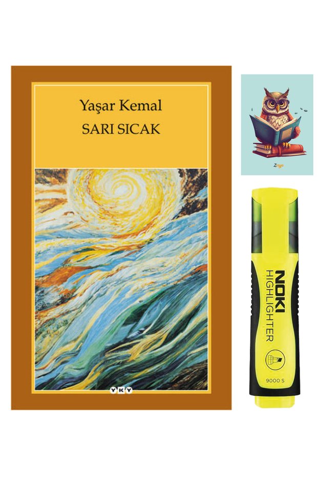 Sarı Sıcak</DNTCTMS> - Yaşar Kemal - Yapı Kredi Yayınları</DNTCTMS> - 9789750807473 - Yellow Highlighter Pen - Set with Notebook