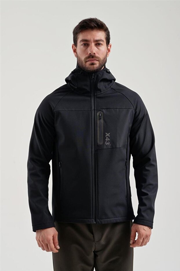 Erkek Siyah Softshell Mont 2011120 - 1
