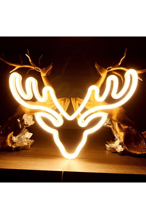 Geyik Neon Duvar Dekoru - 2