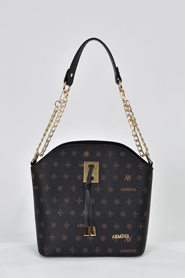 Women's 3 Compartment Shoulder Strap Crossbody Bag Black 102