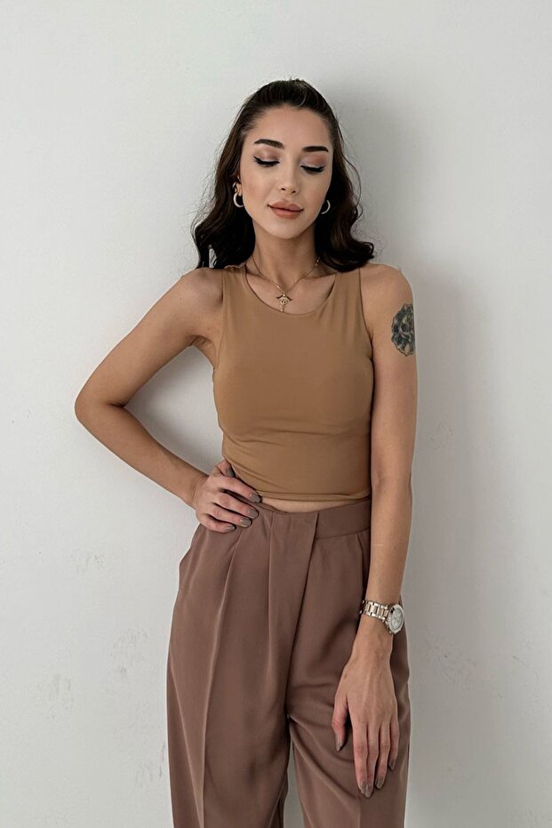 Çift Kat Premium Crop Bluz - 1