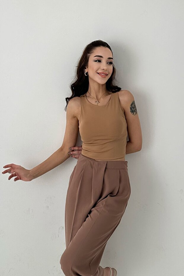 Çift Kat Premium Crop Bluz - 2