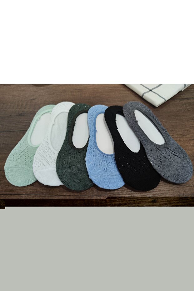 Women's 6 Pairs Cotton Mesh Ballerina Socks