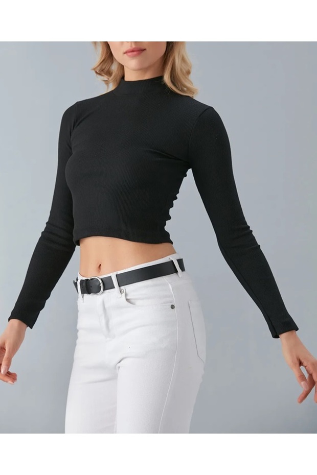 Women's Turtleneck Long Sleeve Camisole Fitted/slim Crop