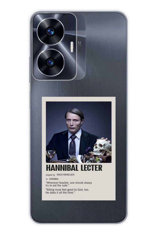 Realme C55 Compatible Hannibal Lecter Minimalist Poster Pattern Transparent Phone Case