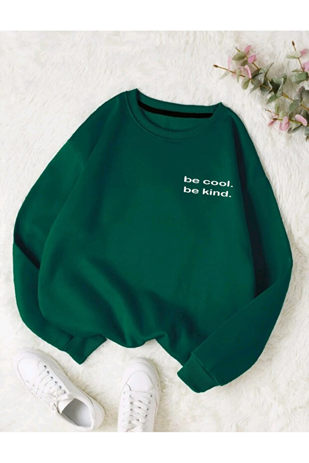 Unisex Printed Crew Neck Sweatshirt Hoodie Be Kind